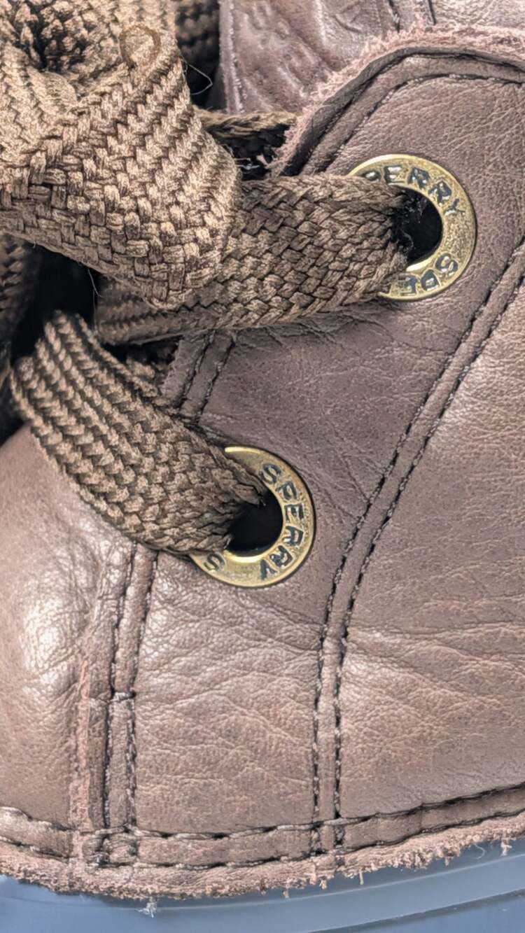 Sperry Women's Saltwater 2-Eye Leather Duck Boots Blue Brown 7.5 - Picture 7 of 10